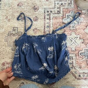 Billabong Blue and White Tank Top